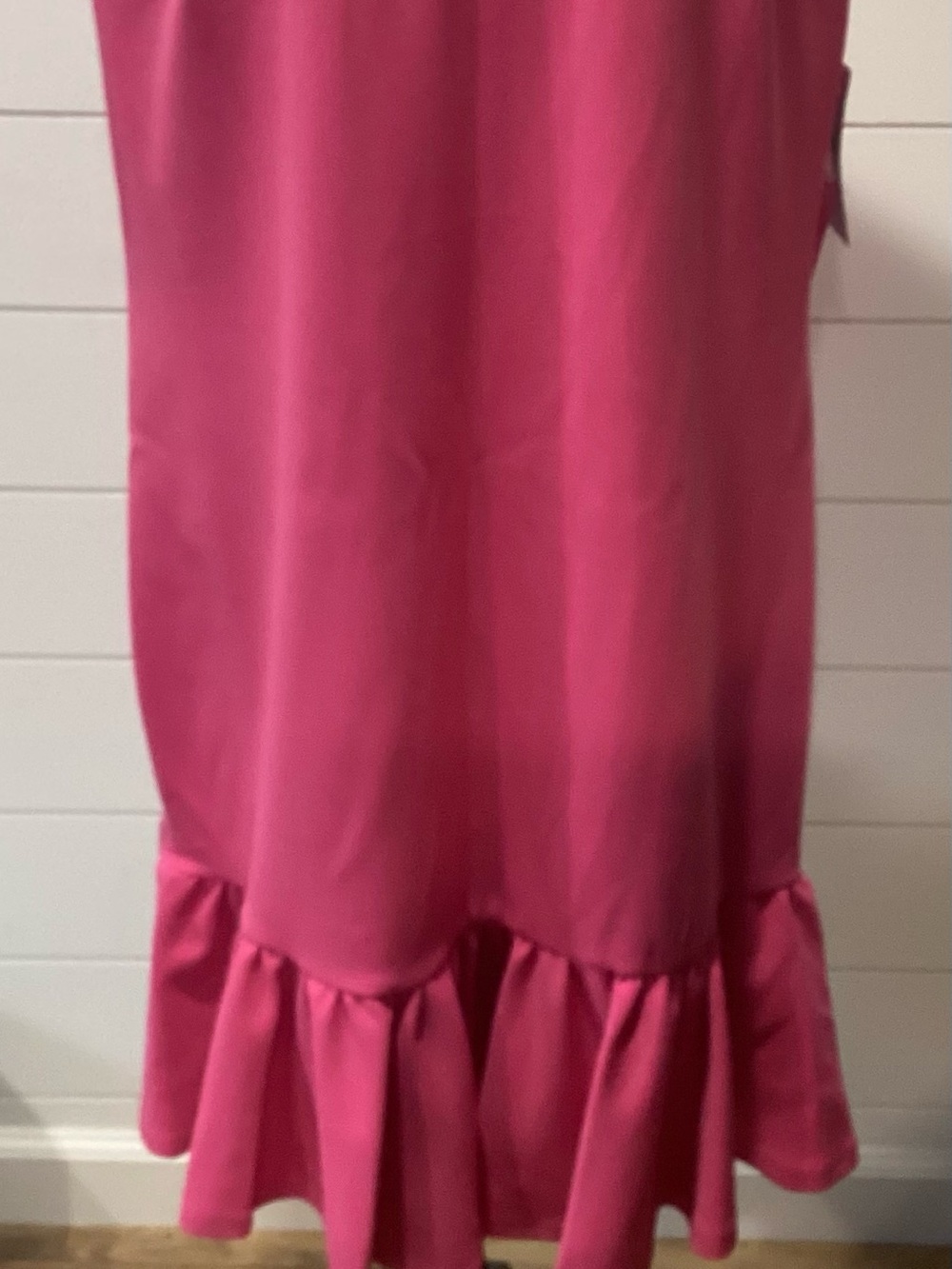 Betsey Johnson Hot Pink Ruffled-Hem Midi Dress